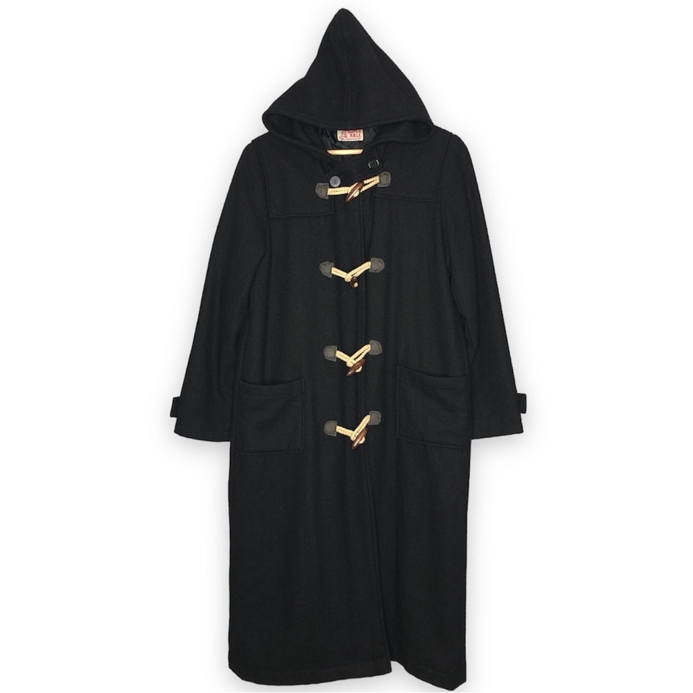 SUPER ABLE Vtg Women's Long Hoodie Coat Wooden Toggle Button Witchy Whimsigoth